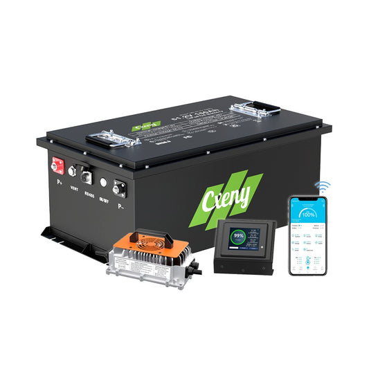 Cxeny 48V 150Ah 7680Wh Lithium Golf Cart Battery Bluetooth With 18A Charger