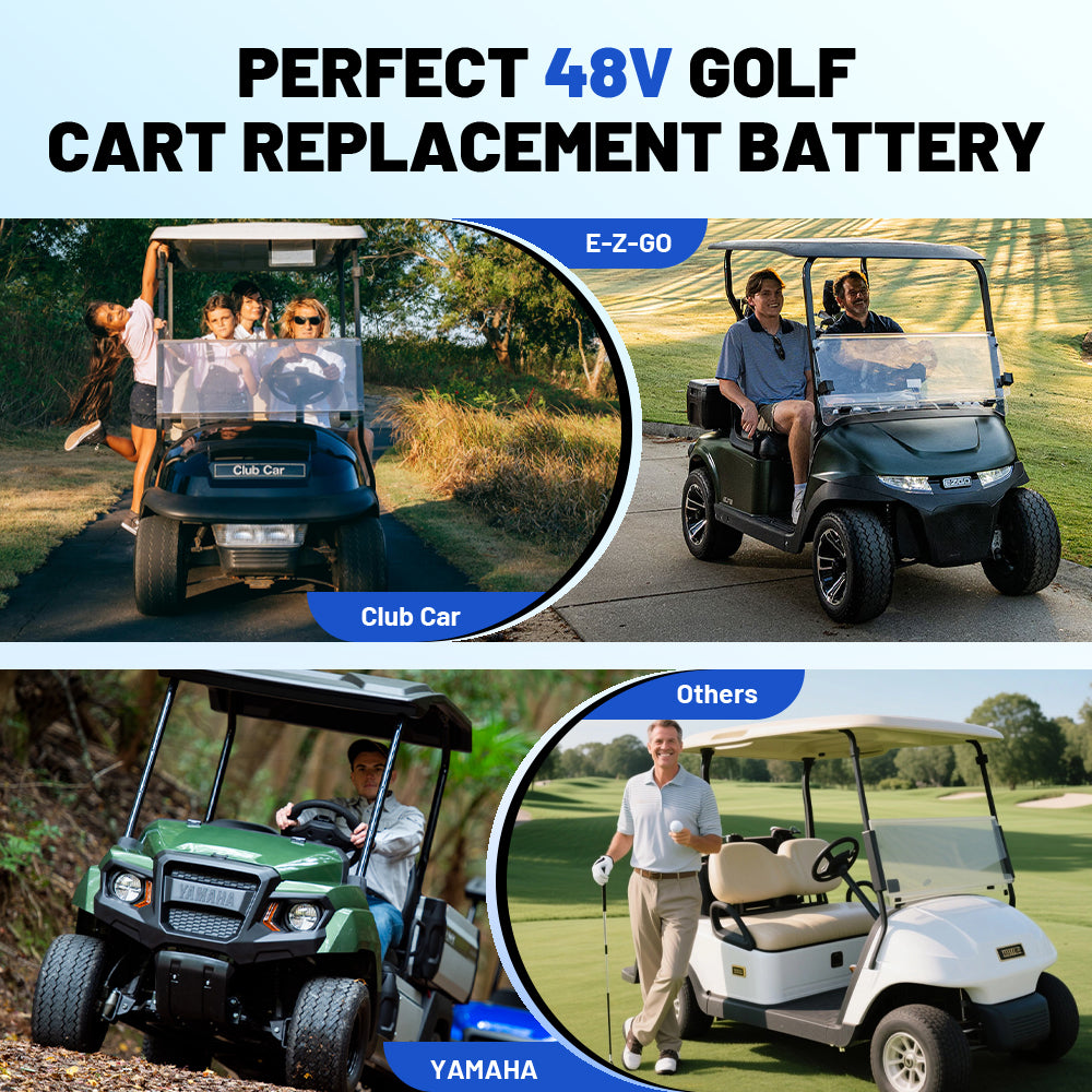 Cxeny 48V 120AH Lithium Golf Cart Battery With 18A Charger and Touch Monitor