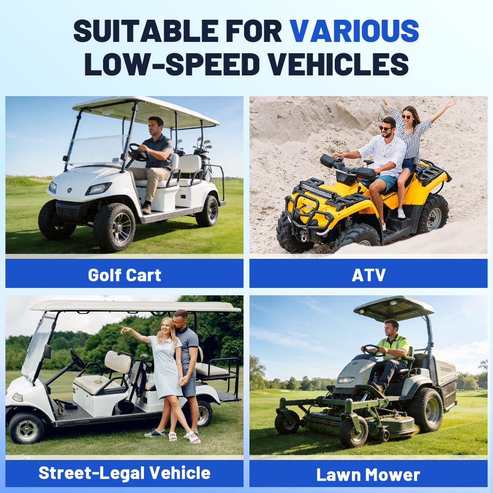 Cxeny 48V 125AH Lithium Golf Cart Battery Bluetooth 200A BMS With Touch Display